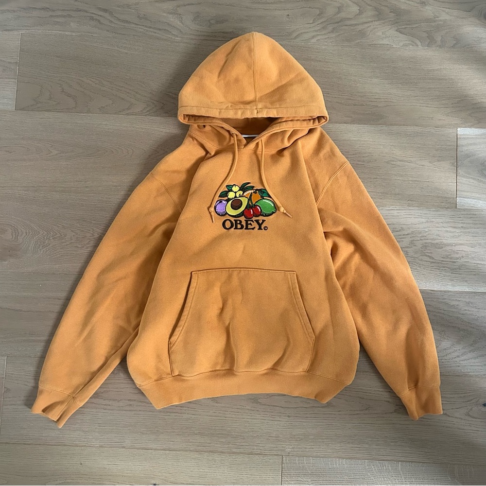 Obey Men's Mustard Hoodie Sweater